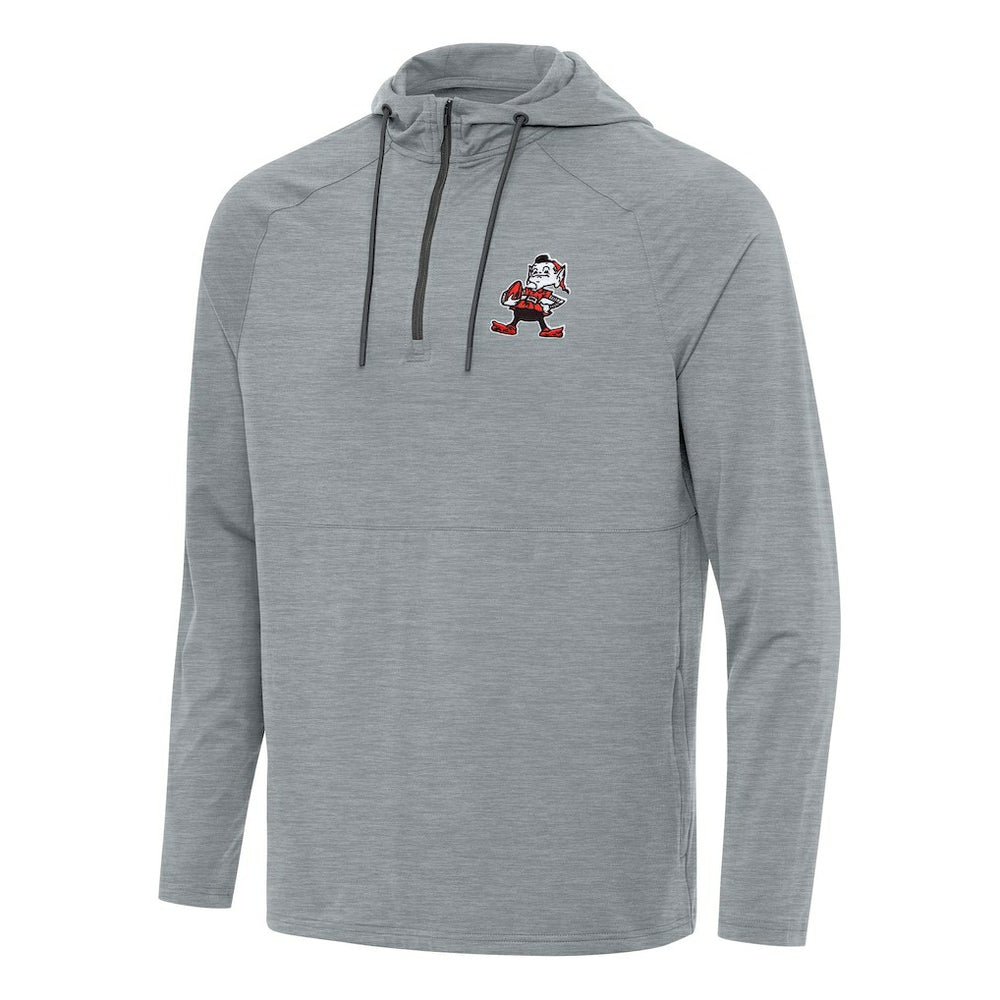 Cleveland Browns Antigua Spikes Quarter-Zip Pullover Hoodie - Heather Gray cheap