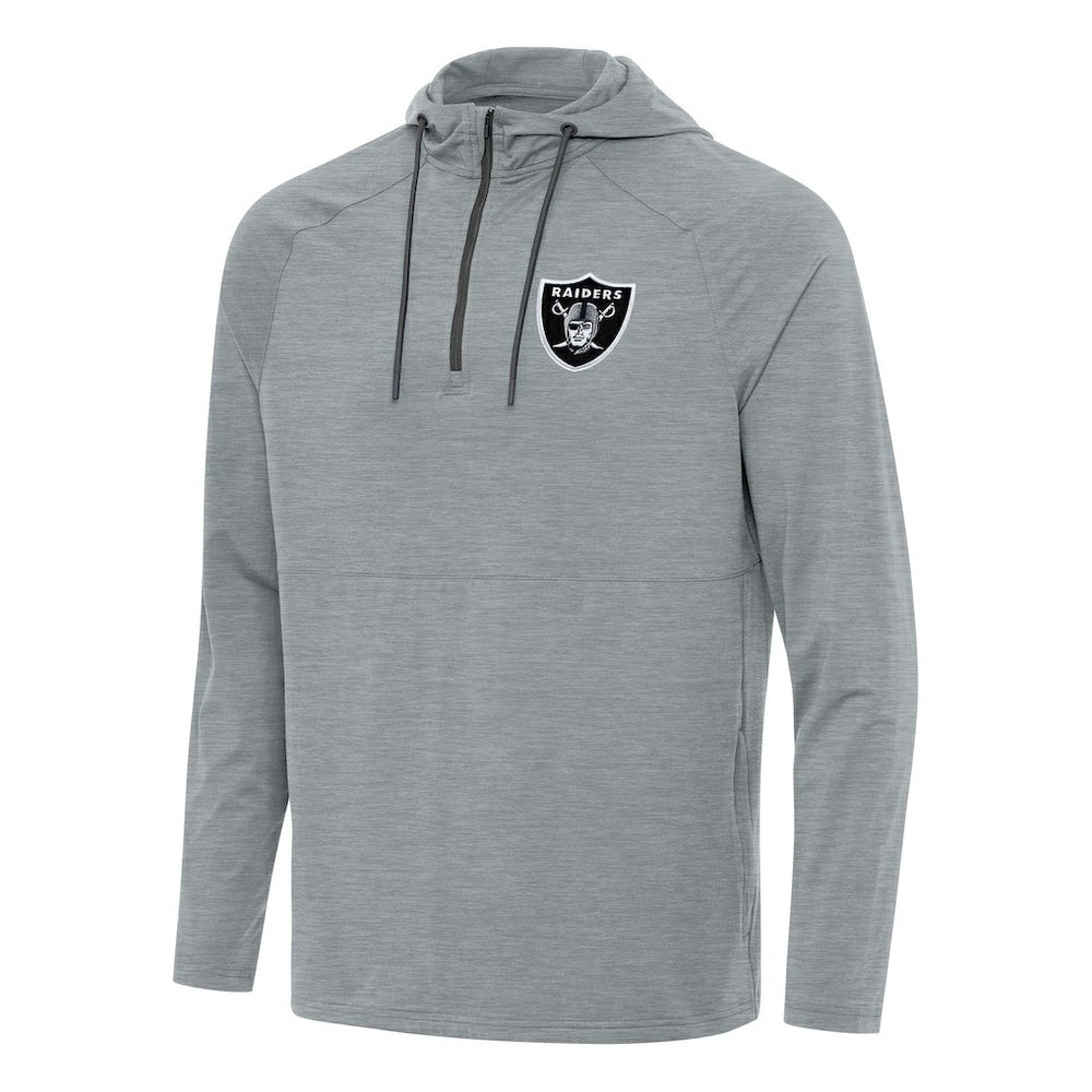 Las Vegas Raiders Antigua Spikes Quarter-Zip Pullover Hoodie - Heather Gray sale