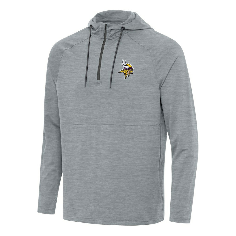 Minnesota Vikings Antigua Spikes Quarter-Zip Pullover Hoodie - Heather Gray sale