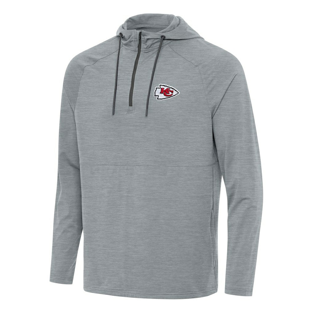 Kansas City Chiefs Antigua Spikes Quarter-Zip Pullover Hoodie - Heather Gray sale