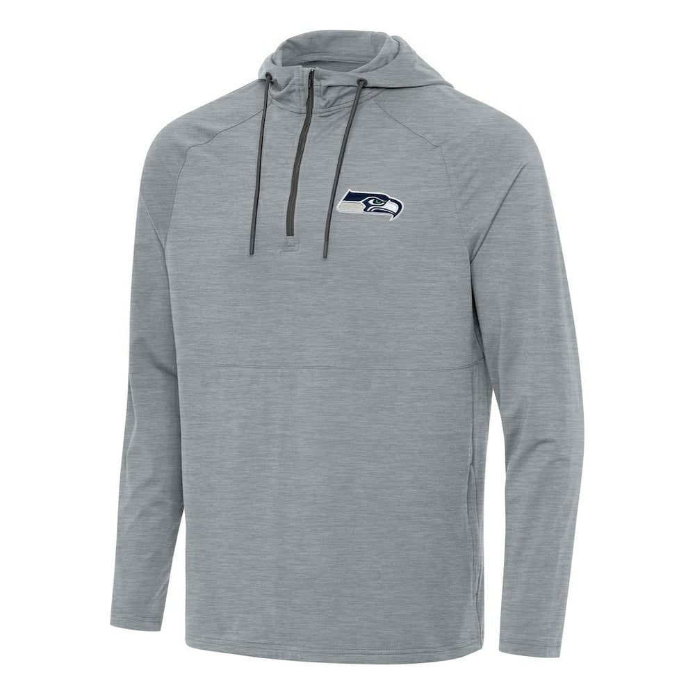 Seattle Seahawks Antigua Spikes Quarter-Zip Pullover Hoodie - Heather Gray cheap