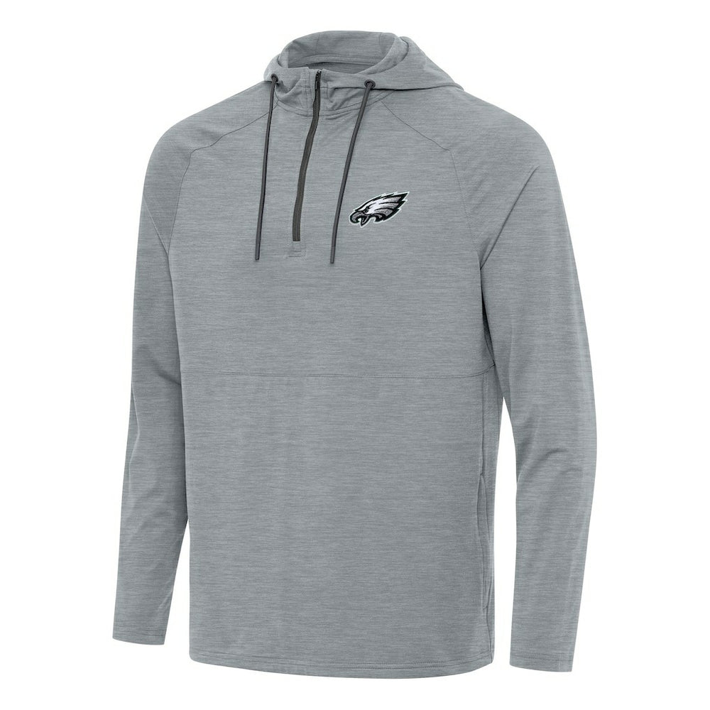 Philadelphia Eagles Antigua Spikes Quarter-Zip Pullover Hoodie - Heather Gray discount