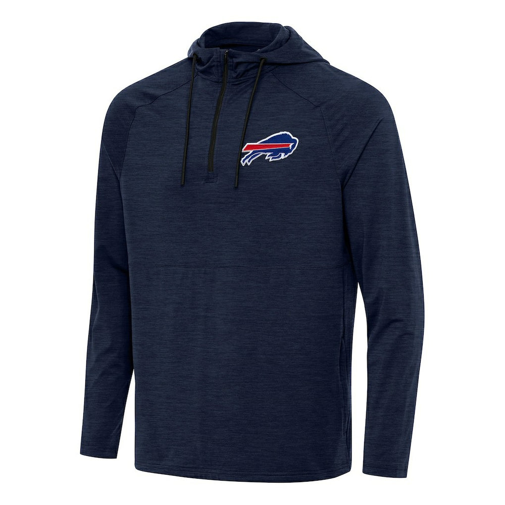Buffalo Bills Antigua Spikes Quarter-Zip Pullover Hoodie - Heather Navy on sale