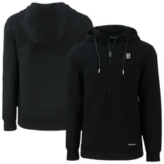 Detroit Tigers Cutter & Buck Roam Eco Recycled Half-Zip Pullover Hoodie - Black