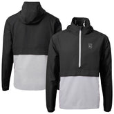 Kansas City Royals Cutter & Buck Charter Eco Recycled Anorak Half-Zip Hoodie Jacket - Black/Gray