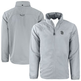 San Diego Padres Cutter & Buck Charter Eco Recycled Full-Zip Hoodie Jacket - Gray