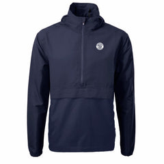 Milwaukee Brewers Cutter & Buck Charter Eco Recycled Anorak Half-Zip Hoodie Jacket - Navy