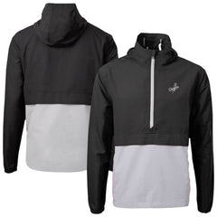 Los Angeles Dodgers Cutter & Buck Charter Eco Recycled Anorak Half-Zip Hoodie Jacket - Black/Gray