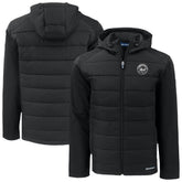 New York Mets Cutter & Buck Evoke Hybrid Eco Softshell Recycled Full-Zip Hooded Jacket - Black