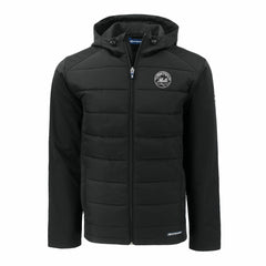 New York Mets Cutter & Buck Evoke Hybrid Eco Softshell Recycled Full-Zip Hooded Jacket - Black