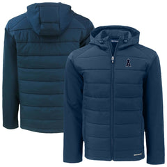 Los Angeles Angels Cutter & Buck Evoke Hybrid Eco Softshell Recycled Full-Zip Hooded Jacket - Navy