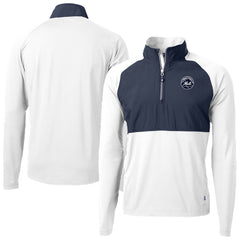 New York Mets Cutter & Buck Adapt Eco Hybrid Raglan DryTec Quarter-Zip Jacket - White