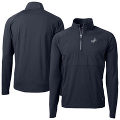 Los Angeles Dodgers Cutter & Buck Adapt Eco Hybrid Raglan DryTec Quarter-Zip Jacket - Navy