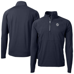 New York Yankees Cutter & Buck Adapt Eco Hybrid Raglan DryTec Quarter-Zip Jacket - Navy