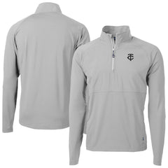 Minnesota Twins Cutter & Buck Adapt Eco Hybrid Raglan DryTec Quarter-Zip Jacket - Gray