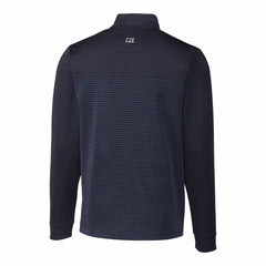 New York Mets Cutter & Buck Traverse Eco Stripe Tri-Blend DryTec Quarter-Zip Jacket - Navy