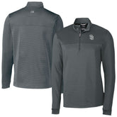 San Diego Padres Cutter & Buck Traverse Eco Stripe Tri-Blend DryTec Quarter-Zip Jacket - Gray