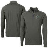 New York Mets Cutter & Buck Adapt Eco Raglan Quarter-Zip Jacket - Olive