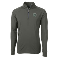 New York Mets Cutter & Buck Adapt Eco Raglan Quarter-Zip Jacket - Olive