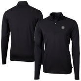 Seattle Mariners Cutter & Buck Virtue Eco Pique Quarter-Zip Jacket - Black