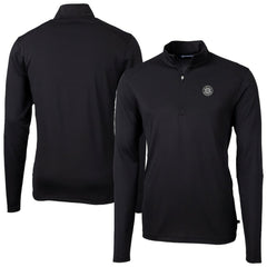 Seattle Mariners Cutter & Buck Virtue Eco Pique Quarter-Zip Jacket - Black