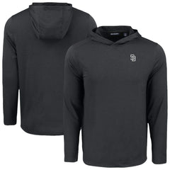 San Diego Padres Cutter & Buck Coastline Epic Comfort Eco Recycled Hoodie T-Shirt - Black