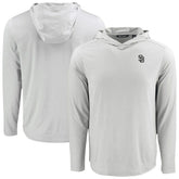 San Diego Padres Cutter & Buck Coastline Epic Comfort Eco Recycled Hoodie T-Shirt - Gray