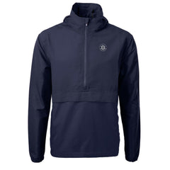 Seattle Mariners Cutter & Buck Charter Eco Recycled Anorak Half-Zip Hoodie Jacket - Navy