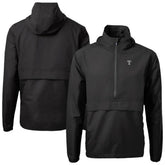 Texas Rangers Cutter & Buck Charter Eco Recycled Anorak Half-Zip Hoodie Jacket - Black