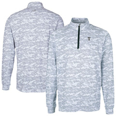 Texas Rangers Cutter & Buck Traverse Eco Camo Tri-Blend DryTec Quarter-Zip Top - Charcoal