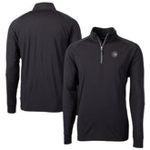 Chicago Cubs Cutter & Buck Big & Tall Adapt Eco DryTec Raglan Quarter-Zip Jacket - Black