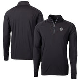 New York Yankees Cutter & Buck Big & Tall Adapt Eco DryTec Raglan Quarter-Zip Jacket - Black