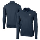 New York Yankees Cutter & Buck Big & Tall Virtue Eco Pique Quarter-Zip Jacket - Navy