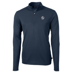 New York Yankees Cutter & Buck Big & Tall Virtue Eco Pique Quarter-Zip Jacket - Navy