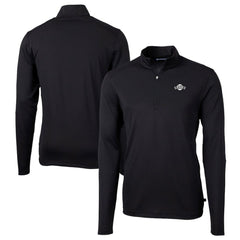 San Francisco Giants Cutter & Buck Big & Tall Virtue Eco Pique Quarter-Zip Jacket - Black