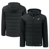 Los Angeles Dodgers Cutter & Buck Big & Tall Evoke Hybrid Eco Softshell Recycled Full-Zip Hooded PrimaLoft Jacket - Black