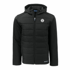 Milwaukee Brewers Cutter & Buck Big & Tall Evoke Hybrid Eco Softshell Recycled Full-Zip Hooded PrimaLoft Jacket - Black