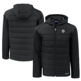 New York Yankees Cutter & Buck Big & Tall Evoke Hybrid Eco Softshell Recycled Full-Zip Hooded PrimaLoft Jacket - Black
