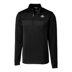 San Francisco Giants Cutter & Buck Big & Tall Traverse Stretch Stripe Eco Tri-Blend Quarter-Zip Top - Black
