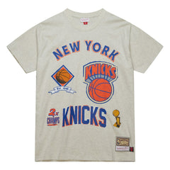 New York Knicks Hardwood Classics Legacy Defined Retro Championship T-Shirt - Oatmeal | Mitchell & Ness for sale