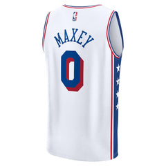Tyrese Maxey Philadelphia 76ers Youth Fast Break Replica Player Jersey - Association Edition - White | Fanatics shop