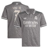 Vini Jr. Real Madrid Originals Youth 2024/25 Third Replica Player Jersey - Charcoal | Adidas on sale