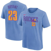 Kris Bryant Colorado Rockies Youth Fuse City Connect Name & Number T-Shirt - Light Blue | Nike