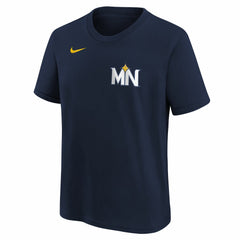 Royce Lewis Minnesota Twins Youth Fuse City Connect Name & Number T-Shirt - Navy | Nike