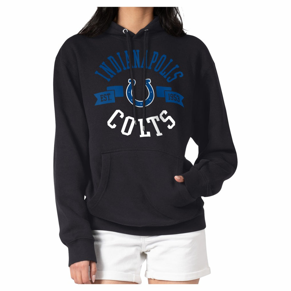 Indianapolis Colts G-III 4Her by Carl Banks Women's Round Team Logo Fleece Tri-Blend Pullover Hoodie - Black for sale