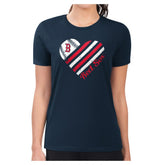 Boston Red Sox G-III 4Her by Carl Banks Women's Super-Slim Fit Lightweight Heart Graphic T-Shirt - Navy