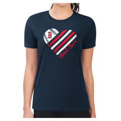 Boston Red Sox G-III 4Her by Carl Banks Women's Super-Slim Fit Lightweight Heart Graphic T-Shirt - Navy