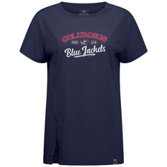 Columbus Blue Jackets Levelwear Women's Influx Ice Wall T-Shirt Navy