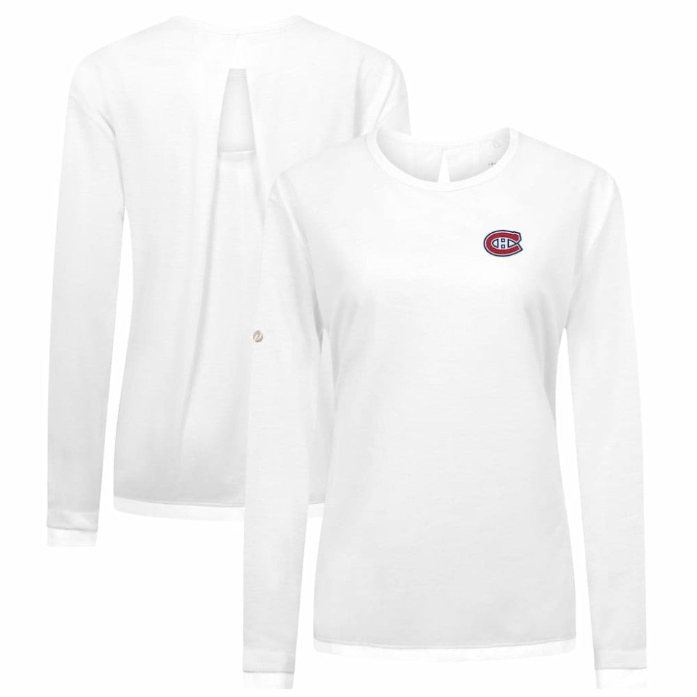 Montreal Canadiens Levelwear Women's Sequoia Primary Logo Long Sleeve T-Shirt White