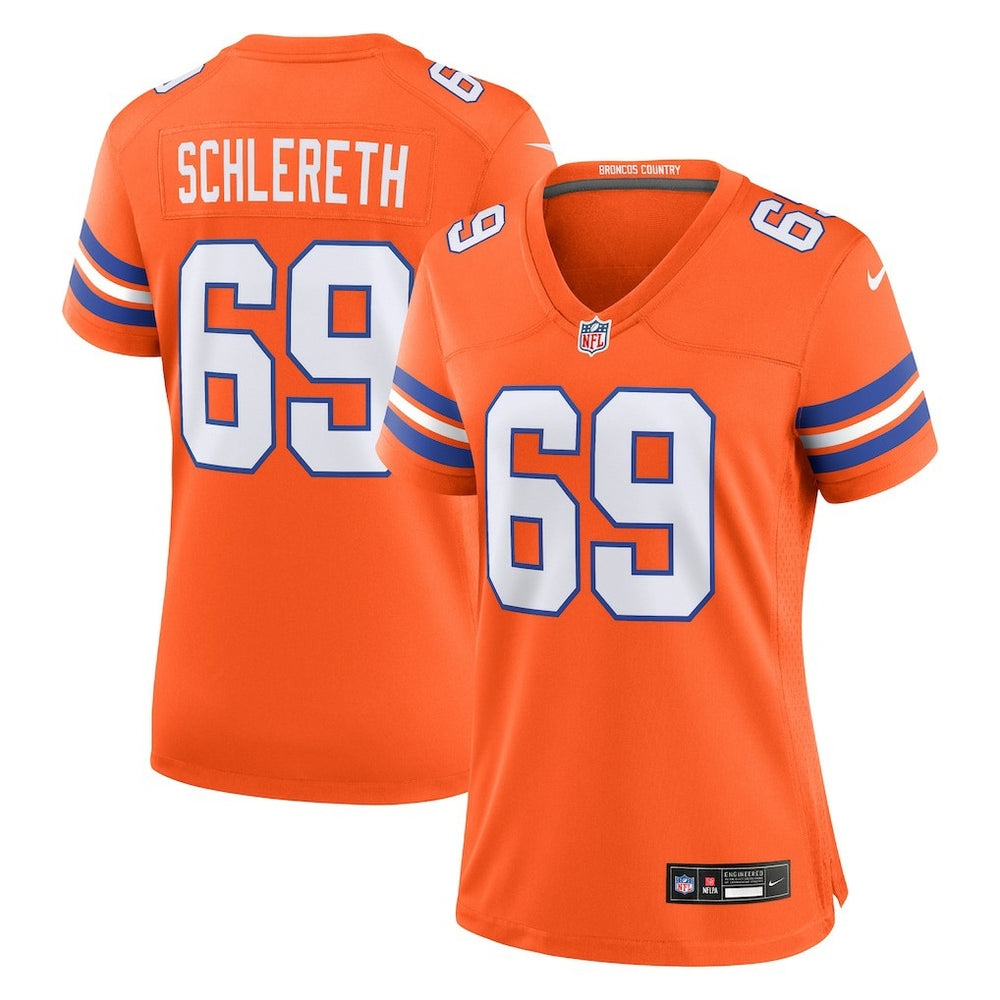 Mark Schlereth Denver Broncos Women's Mile High Collection 1977 Throwback Retired Player Game Jersey - Orange | Nike outlet